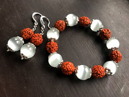 Браслет и серьги, 17 см.