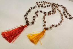 Четки Горный хрусталь и Рудракша, 8 мм