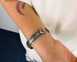 Серебряный браслет с мантрой "Ом Намах Шивая"