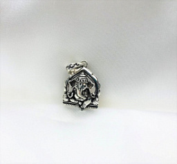 Кулон "Ганеша на качели", серебро, 2.5 см.