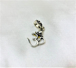 Кулон "Ом", серебро, 1.5 см.