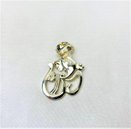 Кулон "Ом с Ганешей", серебро, 3 см.