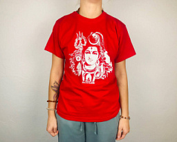 Футболка женская с Шивой, красная