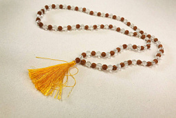 Четки Горный хрусталь и Рудракша, 6 мм