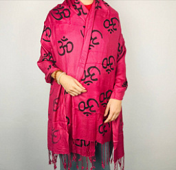 Шарф тонкий, красный